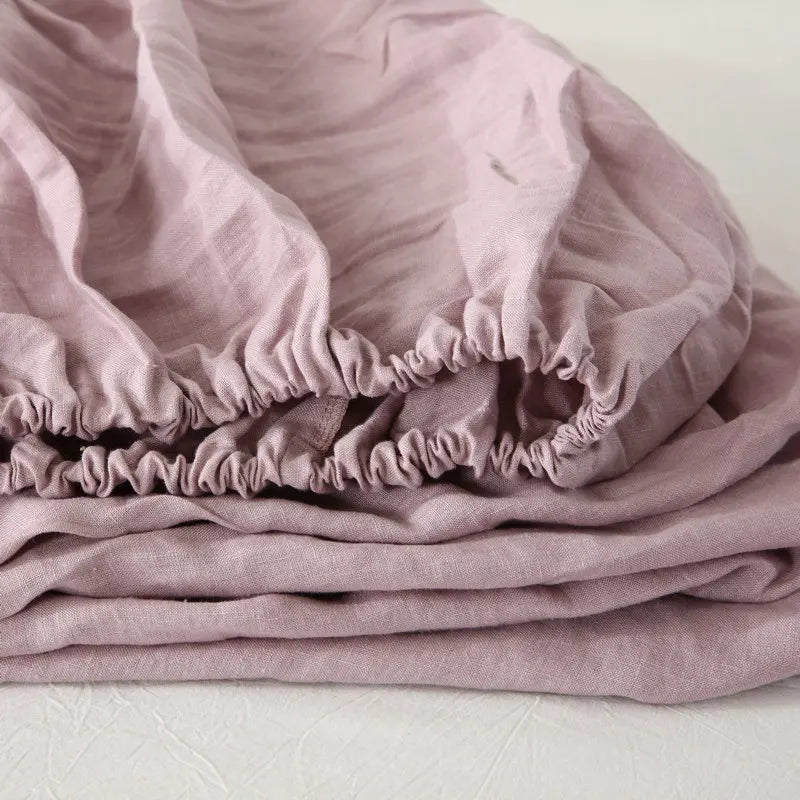 Drap-housse en lin pur 35cm gris clair