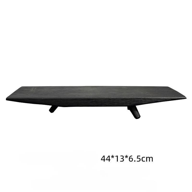 plateau bois noir minimaliste moderne rangement décoration organisation cuisine ornement multifonctionnel handmade