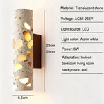 lampe murale led pierre semi transparent moderne éclairage blanc chaud murale contemporaine