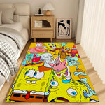 tapis moderne antidérapant adhésif résistant bactéries absorbant dessin animé spongebob bleu jaune vert