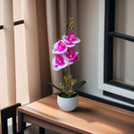 Décoration intérieure orchidée artificielle pot blanc violette bleue blanche minimaliste moderne