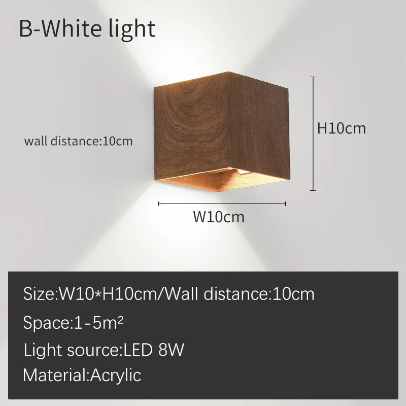 lampe murale moderne bois naturel marron clair éclairage quotidien chambre entrée étude interrupteur bouton