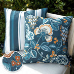 housses coussin imperméables fleurées modernes extérieur intérieur voiture 45x45cm deux lot
