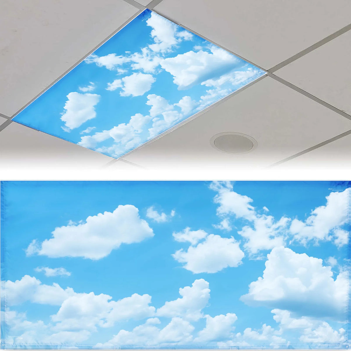 cache lumiere moderne nuages feuilles étoiles coraux adhésif bleu blanc vert noir