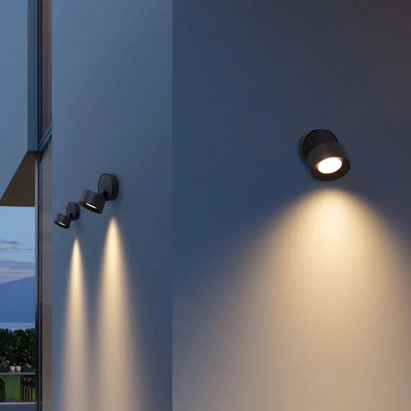 lampe murale moderne noir mat extérieure ip65 aluminium mur fixée