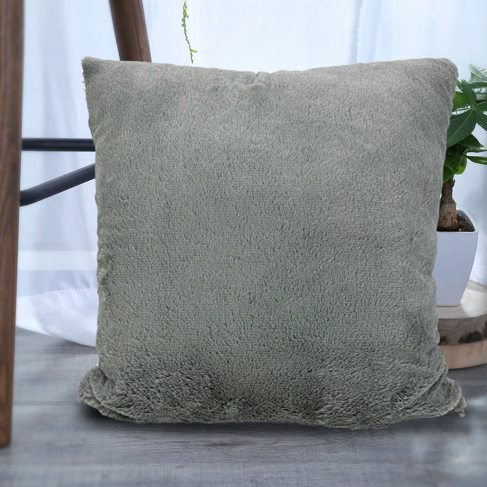 housse coussin carré gris texture bouclée moderne décoration intérieure double face jacquard polyester sieste