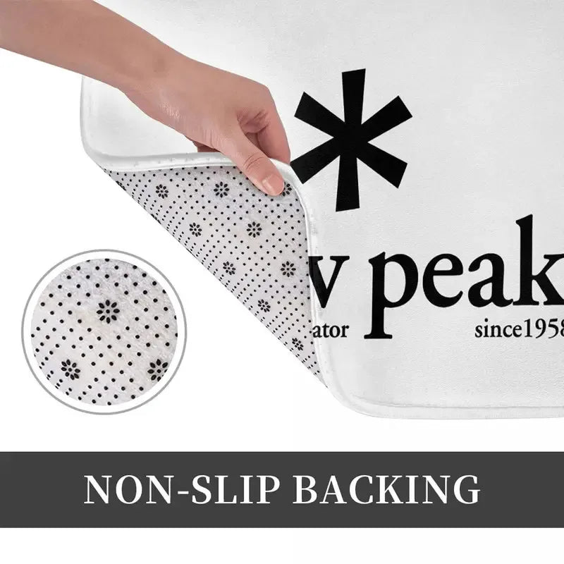 tapis bain blanc logo snow peak moderne imperméable antislip polyester coton knits classic minimaliste