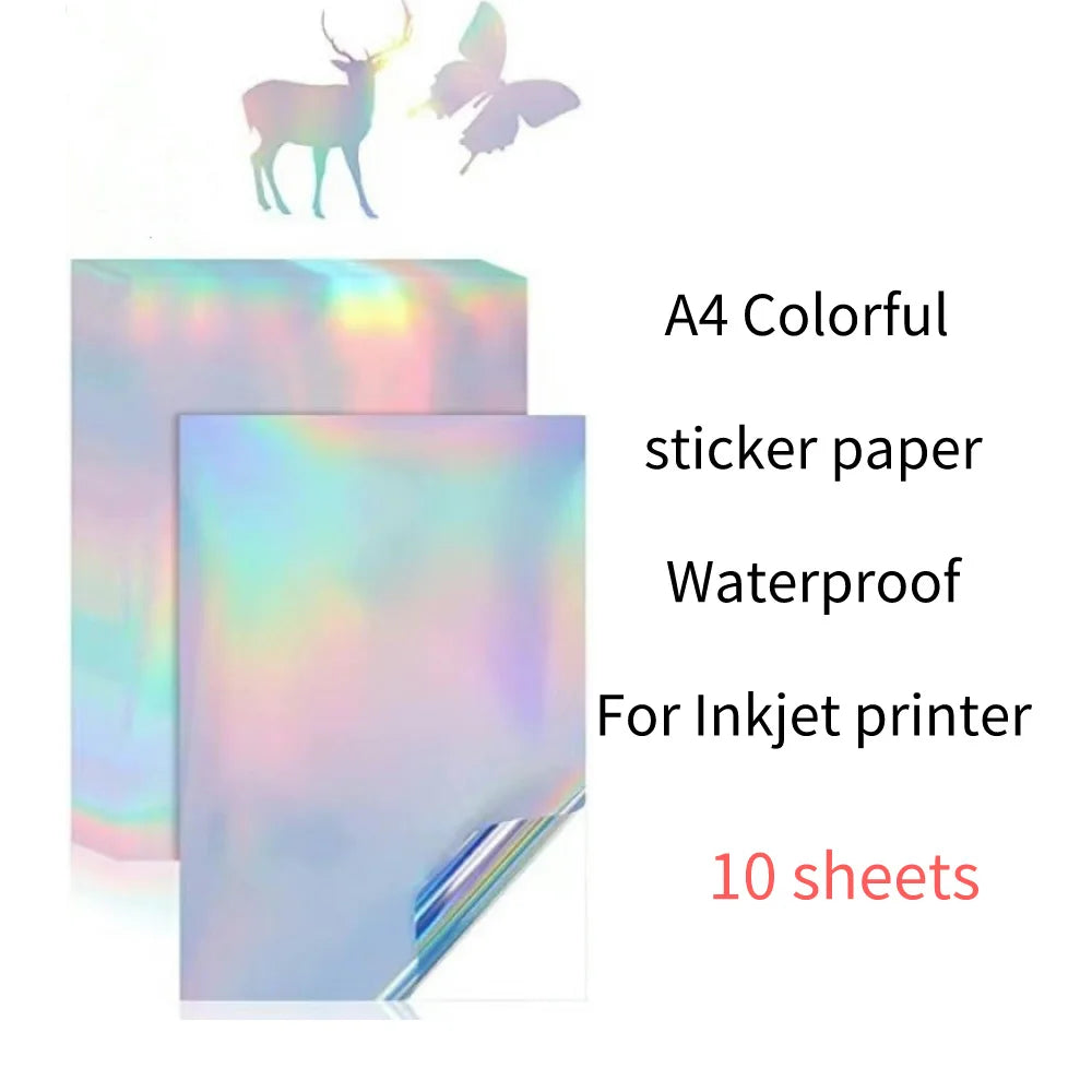 papier autocollant imprimable a4 blanc moderne 10 feuilles étanche imprimante jet d'encre bricolage artisanat