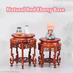 support bois sculpté asiatique traditionnel base plante décoration intérieure vintage trépidation florale complexe