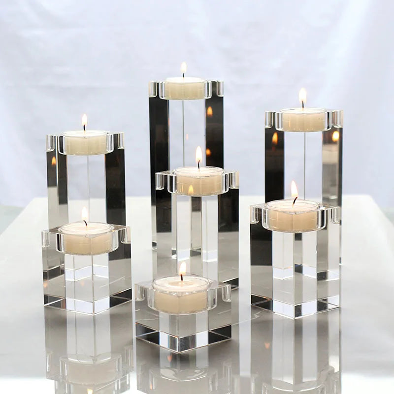 bougeoirs transparents modernes adhésifs bougie décoration mariage fête casa 5x5cm