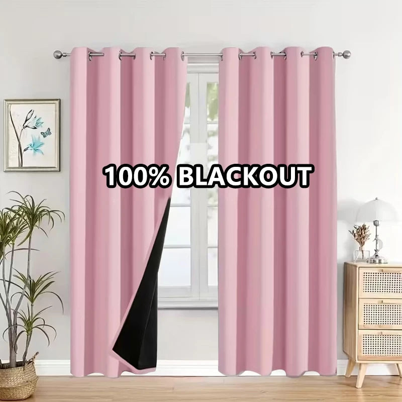 rideaux occultants 100% polyester couleur beige gris rose bleu moderne décoration intérieure occultants triple