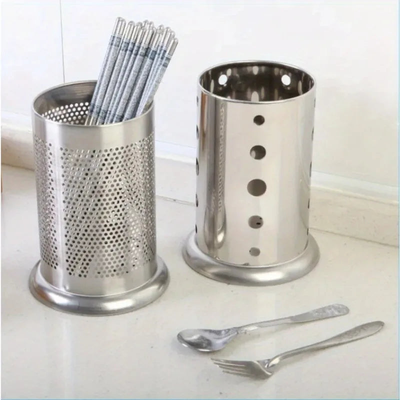 organisateur couverts moderne argenté perforations baguettes cuillères fourchettes rangement cuisine minimalistechinois