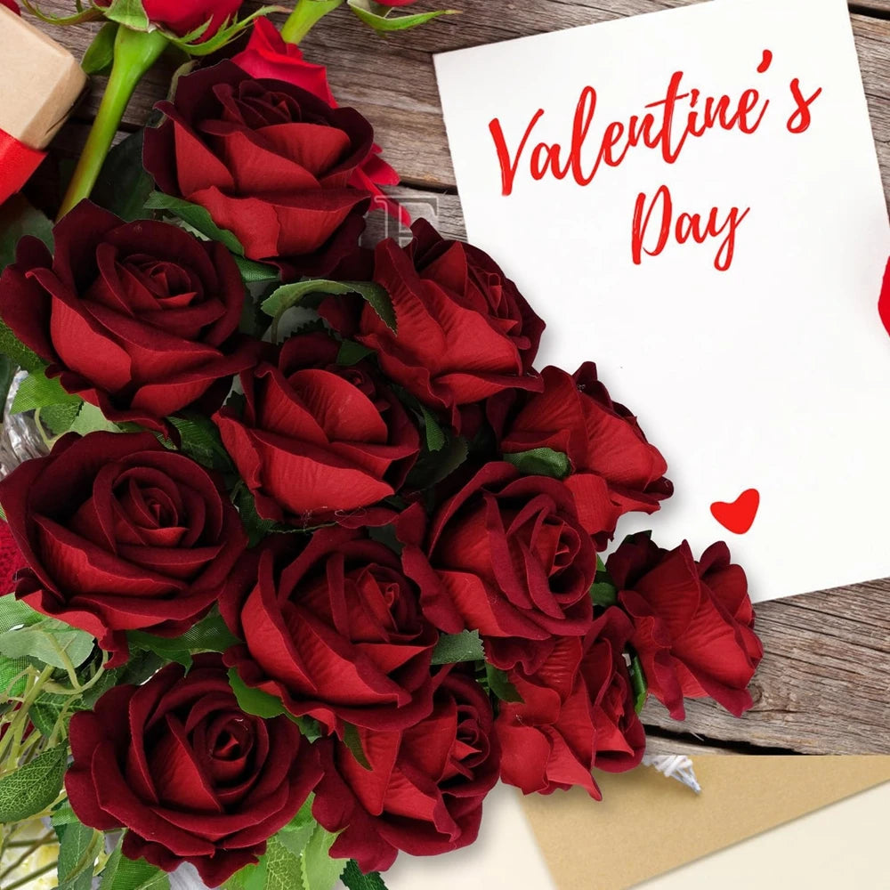 décoration intérieure roses artificielles soie noires rouges halloween mariage anniversaire élégantes vases bougies