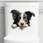 sticker mural border collie adhésif animal compagnie moderne chambre toilette décoration intérieur vinyle pvc