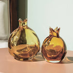 vase verre grenade forme moderne orange translucide décoration florale arrangement table