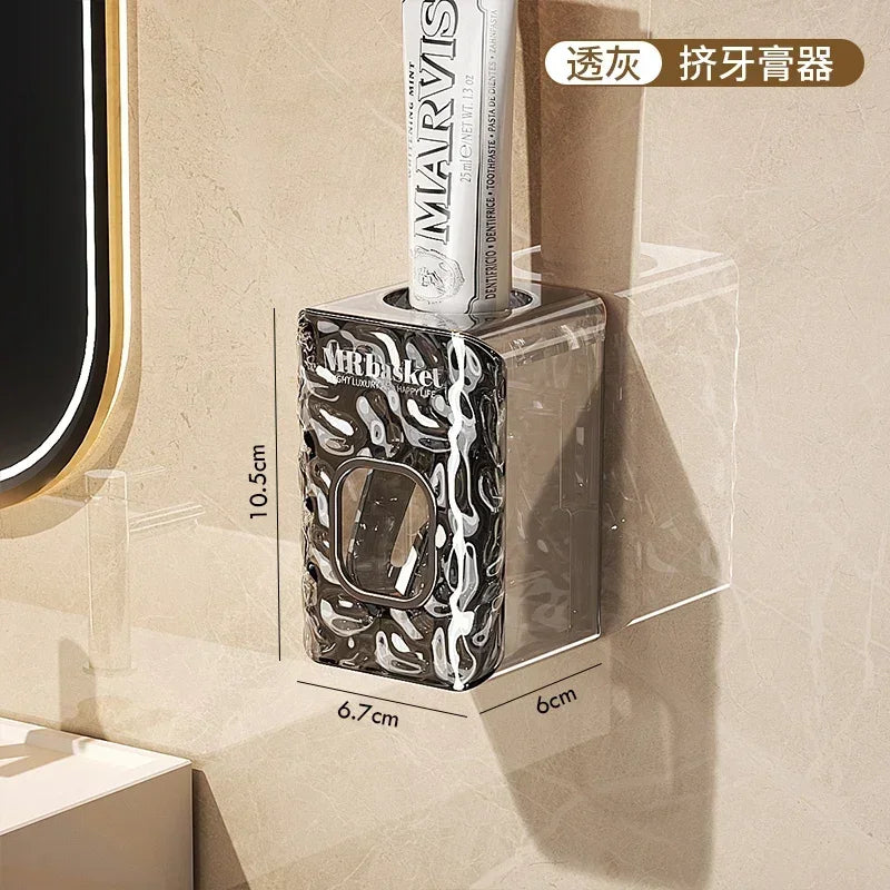 organisateur mural transparent texturé moderne porte bougies ventouse hygiénique salle bain rangement efficace simple