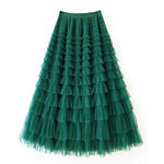 jupe tulle plissée vert rose beige gris bleu violet classique féminine soirée clips cascade