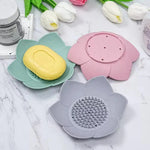support savon moderne fleur lotus adhésif couleurs vert violet jaune rose gris opaquet
