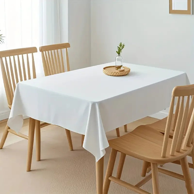 nappe blanche polyester réutilisable moderne table événement mariage festivitépaque totale tissu uni aspect lisse