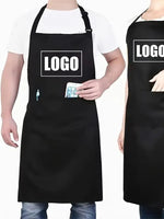 tablier noir uni élastiques poche classique cuisine restaurant opacité polyester