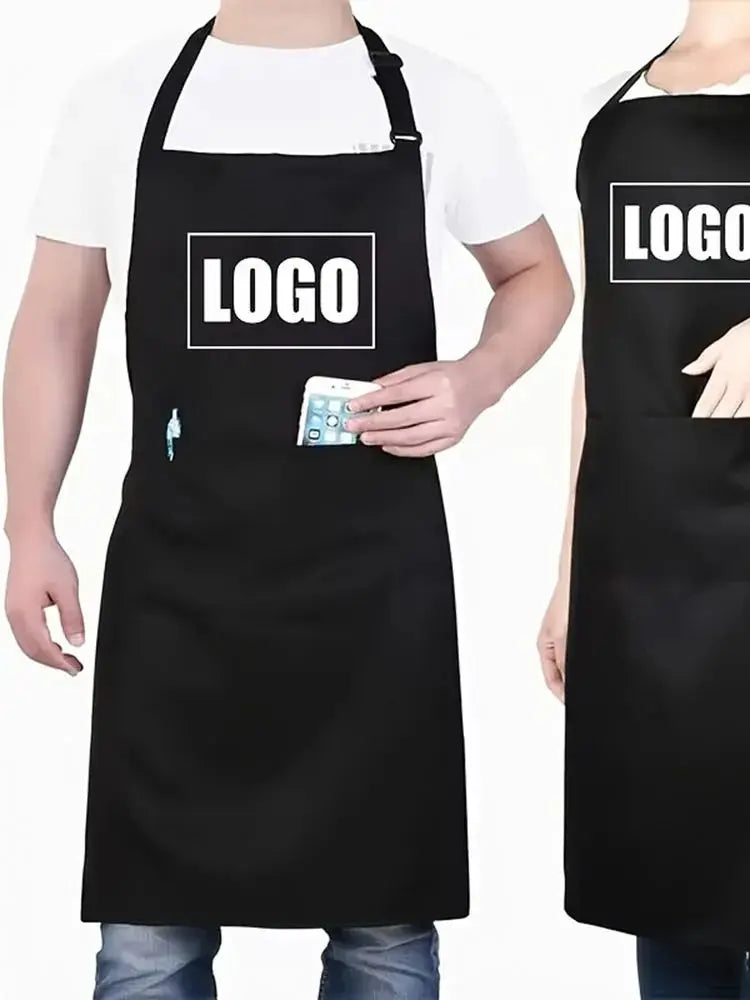 tablier noir uni élastiques poche classique cuisine restaurant opacité polyester