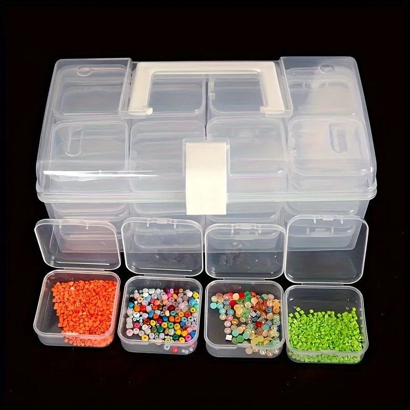 boîtes rangement plastique rose bleu vert orange modernes pratiques poignée
