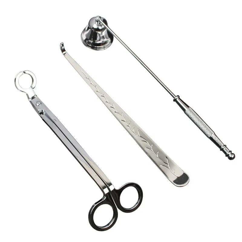 outils bougies couteau cloche extinction plateau moderne noir doré argenté lisses opaques