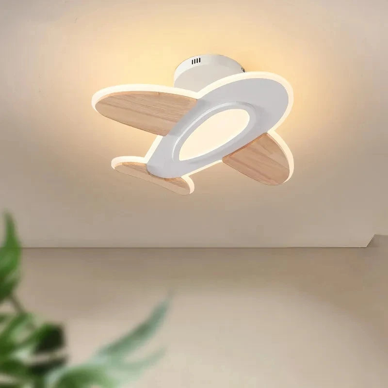 lampe moderne blanche bois contemporain métal éclairage chambre enfant fixations invisible