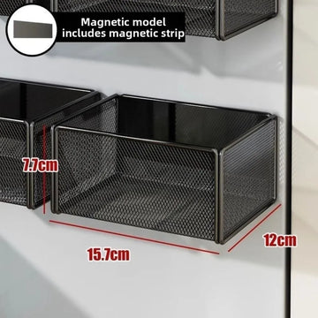 boîtes rangement aimantées étanches blanc noir modernes utilisation multiple empilables magasin réfrigérateur