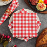 serviettes papier vichy rouge blanc decoration table champetre mariage anniversaire fournitures fete noel