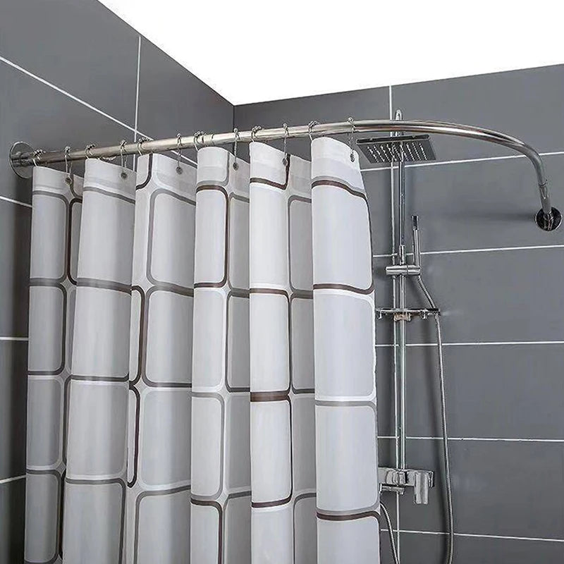 barre douche forme rideau moderne opaque motifs géométriques finition brillante accessoires facile