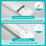 tube led blanc moderne adhésif 60cm câble 1.8m vis fixation 220v 2700k 6500k