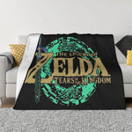 couverture graphique legend zelda noir vert doré 125x100cm moderne salon voyage