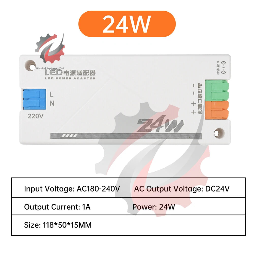 alimentation électrique led 24v blanc transformateur bornes etiquettes 74w 36w 60w 100w