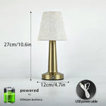 lampe table moderne or abat jour tissu rechargeable tactile chambre coucher led beigeclair