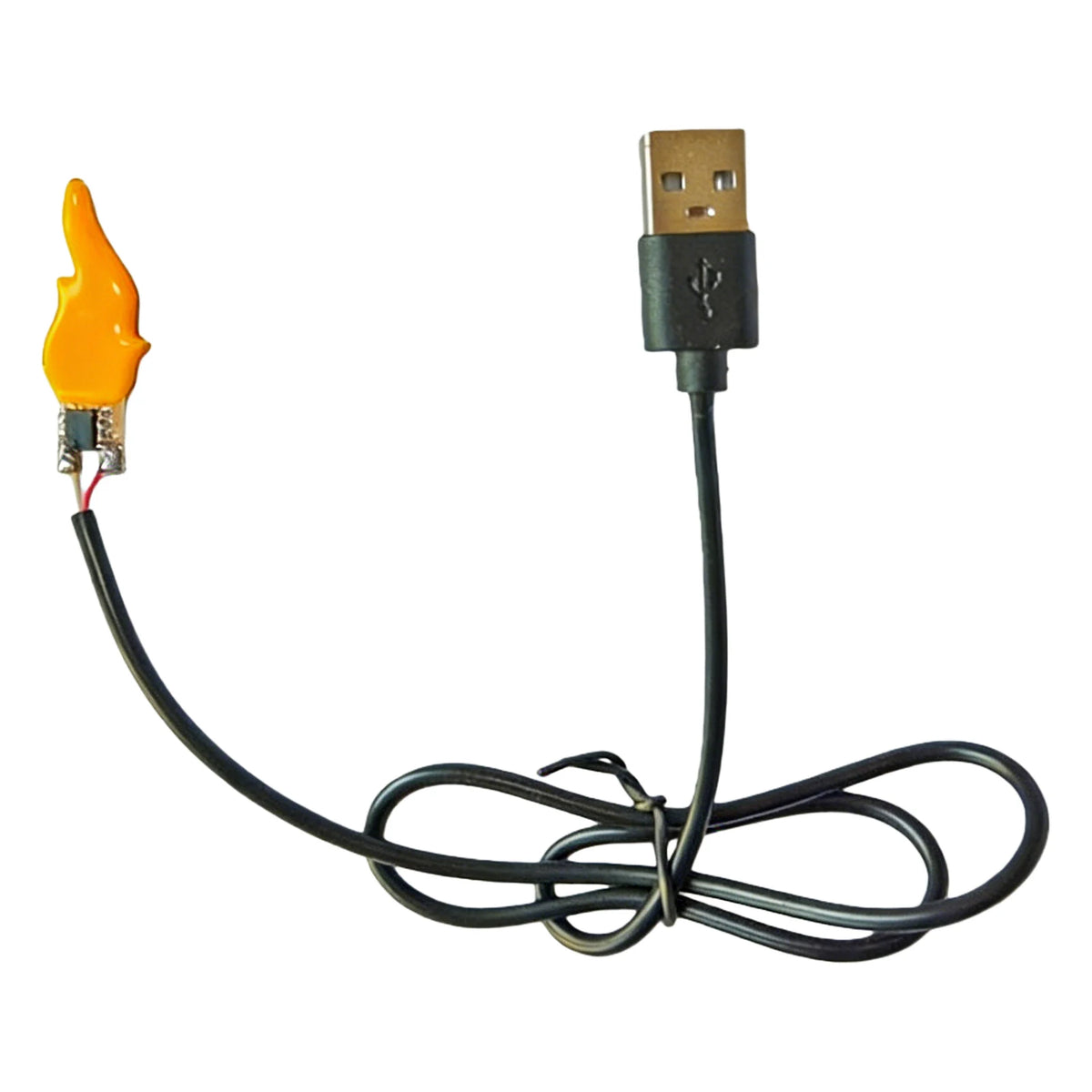 lampe flamme usb noir orange moderne adhésif inclusion câble flamme artificielle décoration intérieure extérieure