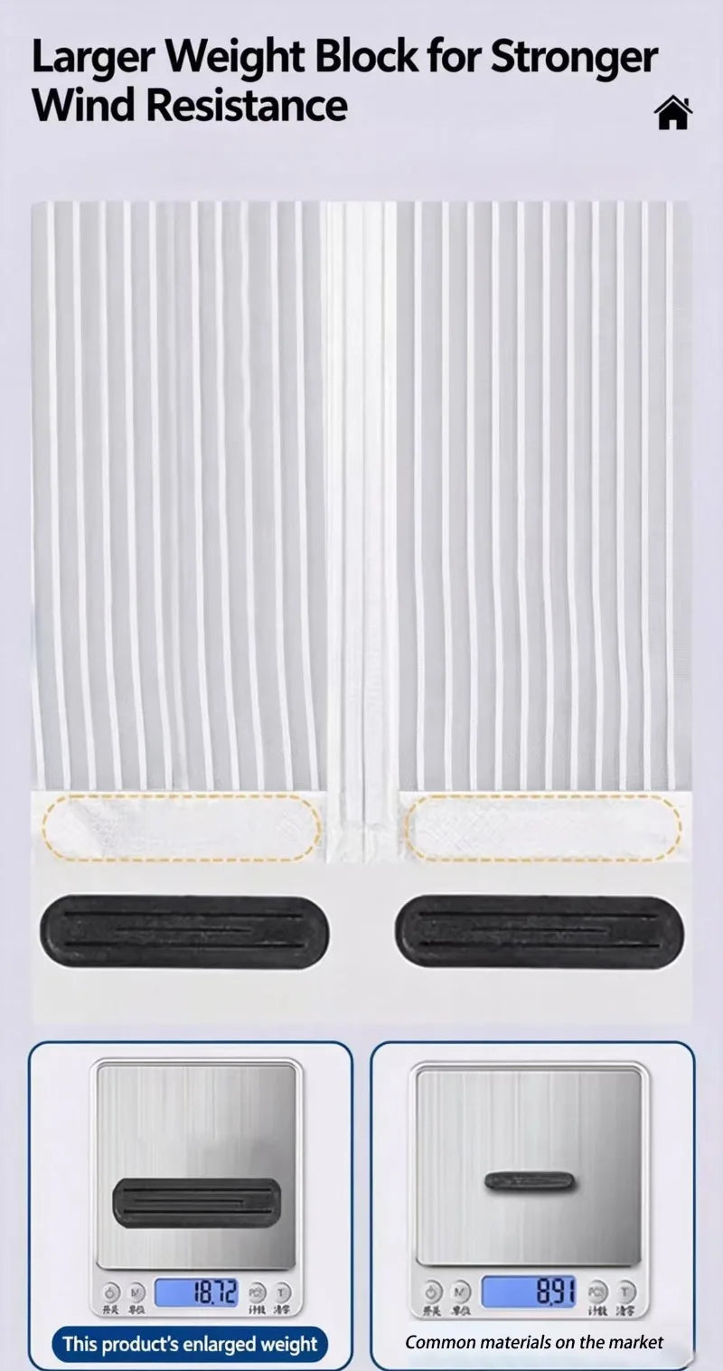 rideau porte moustiquaire autoagrippante velcro translucide moderne blanc noir strié
