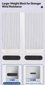 rideau porte moustiquaire autoagrippante velcro translucide moderne blanc noir strié