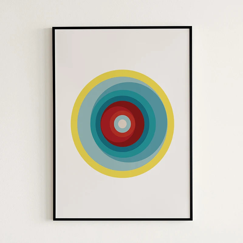 affiches abstraites géométriques cercles concentriques toile minimaliste maison salon opaque vertical