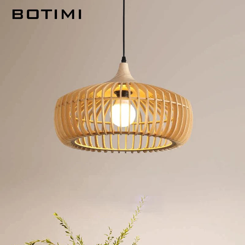 suspension lumineuse bois beige clair moderne minimaliste câble noir ajouré conique chambre salon étude