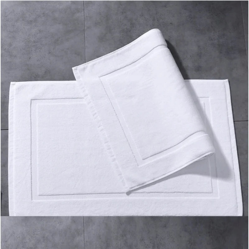 tapis bain blanc 100% coton antidérapant maison salle bain durable lavable classique