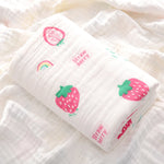 serviette bain bébé coton fruits animaux motifs blancs drap épaissi imprimé enfantin 90x70cm