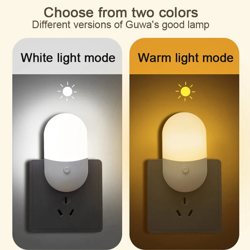 lampe nuit veilleuse led enfichable blanc moderne protection yeux chambre minimaliste prise murale