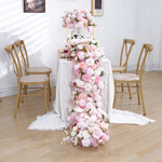 décoration mariage rose violet fleurs artificielles table arrangement floral événement romantique élégant