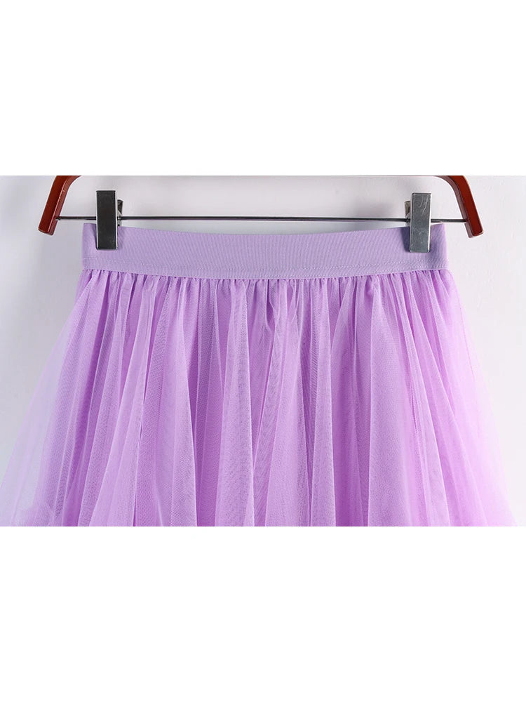 jupe tulle violet rouge élégante asymétrique franges translucide femme erotique summer