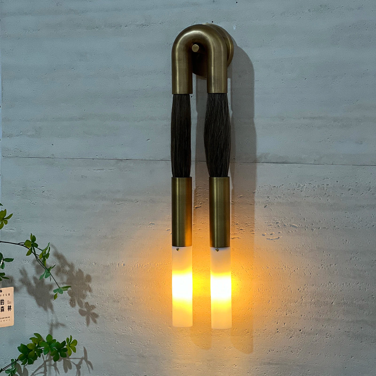 lampe suspension moderne verre bois structure métal noir salon chambre