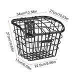 panier avant vélo acier noir couvercle treillis classique utilitaire fixations boulons