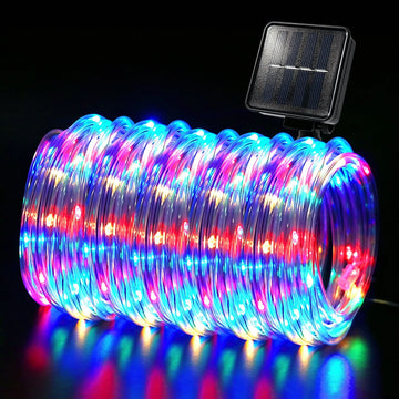 guirlande lumineuse solaire extérieure étanche led jardin terrasse décoration Noël arbre pelouse moderne transparente