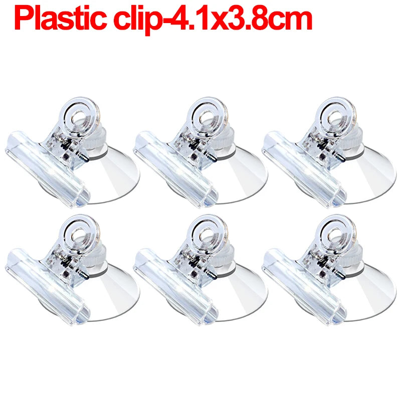 pinces clips ventouses multifonctionnelles acier inoxydable argentées transparentes modernes fenêtre porte salle bain cuisine