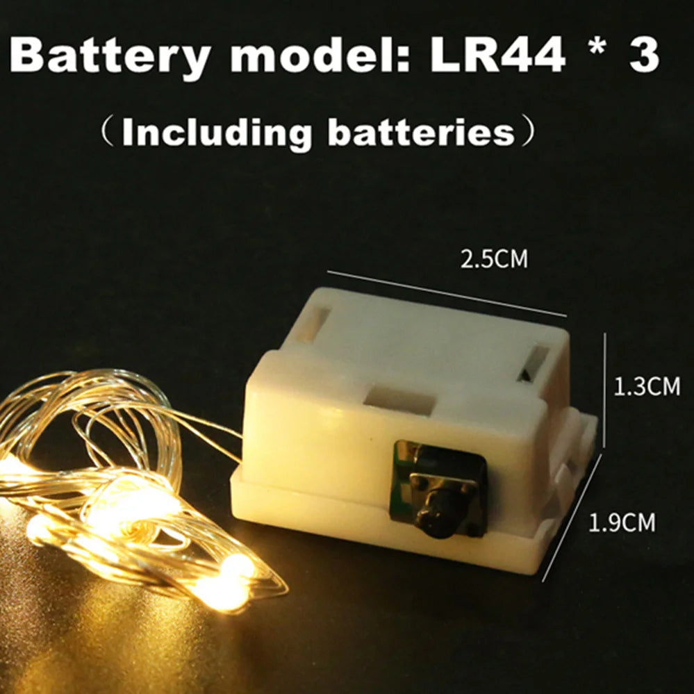 guirlande led multicolore fil cuivre decoration noel mariage 3m 20leds interrupteur modes batteries incluses